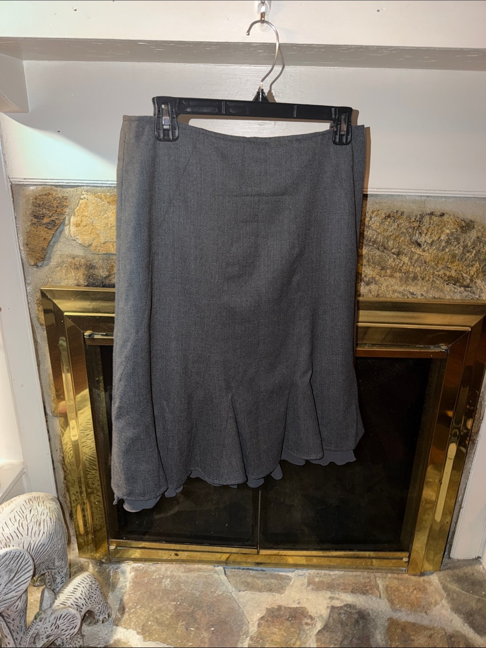 Casual Corner Gray A-Line Flared Hem Skirt